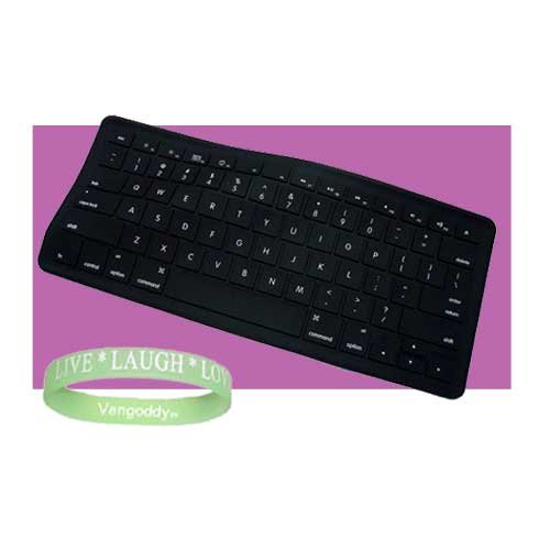 **Black** Keyboard Skin Cover for Apple Macbook Pro 15- And 17-inch Apple Macbook 15 Macbook 17 MacBook Air (13.3) + Live*Laugh*Love Wrist Band!!!