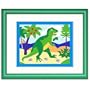 Olive Kids FH-DINO-302 Dinosaurland T-Rex Framed Print - Dark Green