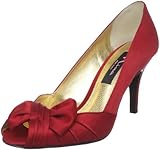 IMAGE OF Nina Women's Forbes Open-Toe Pump,Red Rouge,6.5 M US