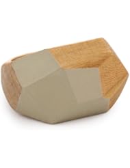 Love Mert Jewelry "Remnants From My Fathers Woodshop" Faceted Taupe Wood Ring