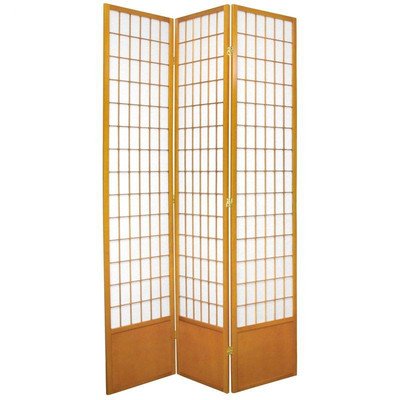 Oriental Furniture Heavier More Durable Best, 7-Feet Window Pane Japanese Shoji Screen Room Divider, 3 Panel Honey On Sale