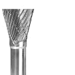 CARBIDE BUR GROBET MADE IN U.S.A. INVERTED CONE PLAIN END 3/8X3/8X1/4 DOUBLE CUT