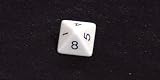 16mm Opaque d8 Dice, White w/Black