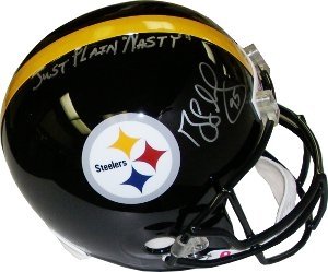 Greg Lloyd Autographed/Hand Signed Pittsburgh Steelers Full Size Replica Helmet ''Just Plain Nasty''