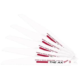 Milwaukee 48-00-5026 The Ax 9-Inch 5 8 TPI Reciprocating Saw Blades, 5-Pack by Milwaukee