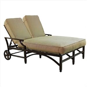 Regent Adjustable Cushioned Double Chaise Lounge with Wheels by