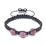 Bling Jewelry Childrens Shamballa Bracelet Pave Fuchsia Swarovski Crystal Beads 10mm