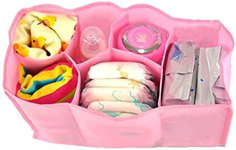 Mother Travel Nappy Bag for Storage Baby Diaper Nappies Clothes (Pink., L.)