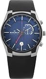 Skagen Denmark Mens Watch GMT/Alarm Function on leather #853XLSLN