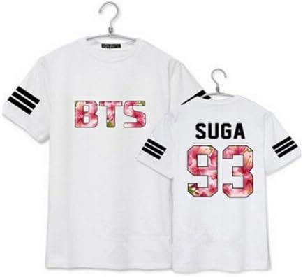 BTS Ocffice Same Type Shirt Bangtan Boy T-shirt Rap Monster Tee (XL, SUGA     White)