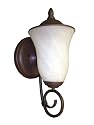 American Fluorescent WYW118REC Wyoming Outdoor Sconce, Faux Alabaster Glass Diffuser with Cold River Rust Finish 18W