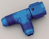 Earl's 926106 Blue Anodized Aluminum -6AN Tee - Female Swivel On Run Adapter