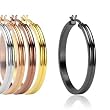 316L Surgical Steel Ion Plated Double Layer Large Hoop Earing - 5 Colors to Choose From - 35mm