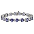 14K White Gold Tanzanite and Diamond Bracelet