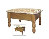 IMAGE OF Wood Storage Footstool in Warm Oak Finish