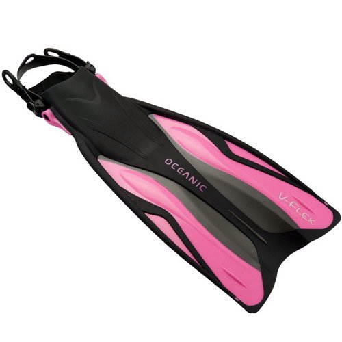 Oceanic V-Flex Snorkeling Fins, Pink, Medium/X-Large