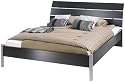 Furniture online: Tvilum San Francisco Queen Bed, Black and Woodgrain