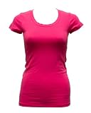 Ladies Dark Pink Plain Sport T-Shirt Round Neck Cap Sleeves, Cotton Spandex