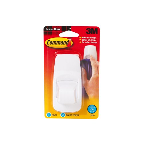 3M Command 17004 Jumbo Hook with Adhesive Strips