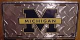 University Of Michigan Wolverines Diamond Embossed Metal License Plate