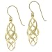 18k Yellow Gold Plated Sterling Silver Celtic Design Oval Dangle Earrings