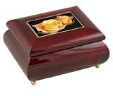 Gorgeous Yellow Rose Musical Jewelry Box
