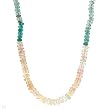 Necklace With 44.30ctw Precious Stones - Genuine Emeralds and Sapphires Beautifully Designed in 18K Yellow Gold. Total item weight 9.0g Length 18in