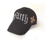 Faith Crystal Rhinestone Gold Saints Baseball Hat Cap $16.95