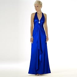 Satin Evening Dress - Bridal, Wedding, Party, Prom Dress, Formal Gown by Sean Collection (448) Sapphire