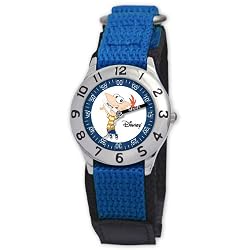 Ewatchfactory Kids' 58297-2 Disney "Phineas and Ferb" Phineas Blue Velcro Watch