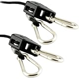 Apollo Horticulture GLRP18 Pair of 1/8" Adjustable Grow Light Rope Hanger w/ Improved Metal Internal Gears