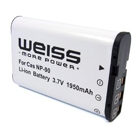Weiss - NP-90 - Batterie pour appareils photo Casio EXILIM/EX-H10/EX-H15/EX-H20G/EX-FH100 - 1950 mAh (Import Allemagne)