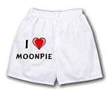White Boxer Short with I Love Moonpie