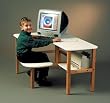 Grade School Computer Desk in White Finish By Wild Zoo