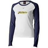 Nike Michigan Wolverines White Girl's Raglan Long Sleeve T-shirt