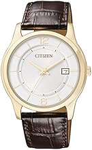 Citizen 60052 Reloj cl&aacute;sico anal&oacute;gico cuarzo para hombre, blanco/marr&oacute;n