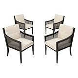 Outdoor Patio Smith and Hawkenandreg; Windsor Metal Set of 4 Cushioned Dining Chairs