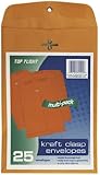 Top Flight Clasp Envelopes, Gummed and Clasped Closure, 6 x 9 Inches, Brown Kraft, 25 Envelopes per Pack (6911114)
