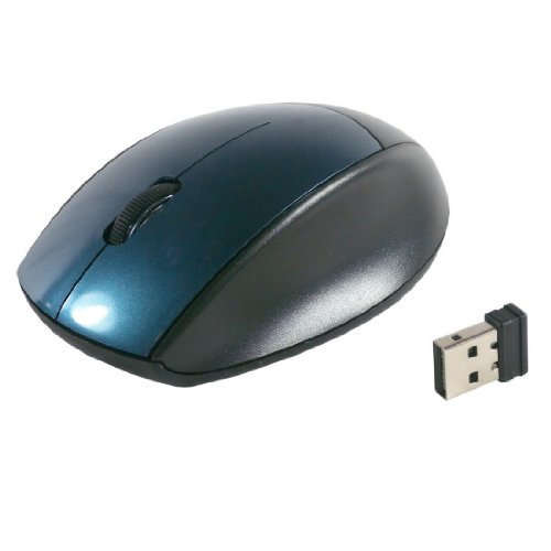 2.4ghz Wireless Optical Nano Mouse, With Wireless Receiver - 800 To 1600 Dpi ( Black & Dark Green ) Picture