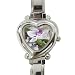 Heart Italian Charm Watch of Orchid with Bamboo and River Stones (Japanese Asian Theme)