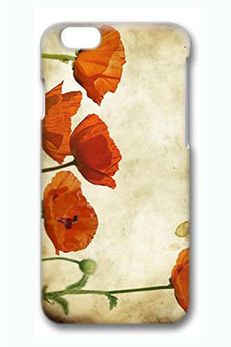 iPhone 6 plus Case, iPhone 6 plus Cases - Full-Body Protective 3D Case Bumper for iPhone 6 plus Poppies Flowers Vinatge Perfect Fit Hard Case Cover for iPhone 6 plus 5.5 Inches