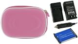 rooCASE 3n1 EVA Hard Shell (Pink) Case with Memory Foam / EN-EL10 650mAh Li-Ion Battery / AC DC Charger for Nikon Coolpix S220 Digital Camera Aqua Green