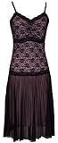 Flapper Floral Lace Babydoll Slip Dress Prom JR Plus Size 2X Black With Pink