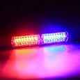 XKTTSUEERCRR (1 Set) 16LED 18 Flashing Mode Vehicle Dash Deck Grill Windshield Emergency Hazard Warning Strobe Flash Light For Truck, Law Enforcement, Police, Firefighter, EMS, Ambulance, Private Security (Red & Blue)