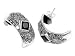 Sterling Silver Earrings with Marcasite and Black CZ - 24mm