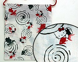 Cover image : ハローキティ　はろうきてぃ　手ぬぐい柄　祭巾着　金魚