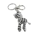 Silver and Black Crystal Zebra Purse Charm Keychain
