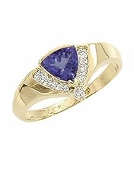 14K Yellow Gold Tanzanite and Diamond Ring -- LIFETIME WARRANTY