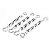 uxcell　アイターンバックルフック　ワイヤロープ用　オスねじ　アジャスタブル　ターンバックル