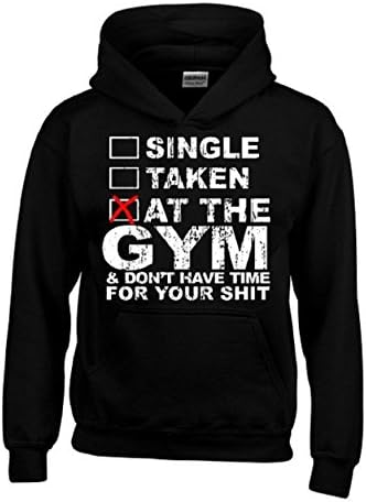 Single Taken At The Gym Unisex Hoodie GYM Sweatshirts Black Medium